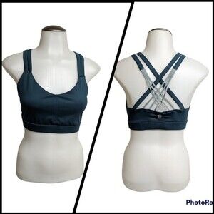 C9 by Champion Sports Bra Women SmallAct Criss Cross Back Straps Blue S/M